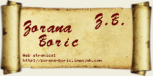 Zorana Borić vizit kartica
